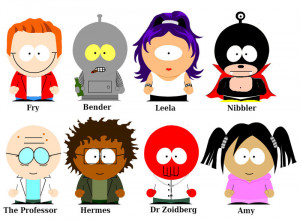 MASHUP : Les personnages de Futurama en version South Park