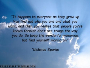 Moving on quotes sayings nicholas sparks