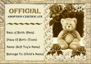 Teddy Bear Birth Certificate