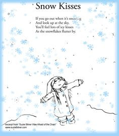Snow Kisses! Poem Children's poem for winter. Great for school! More