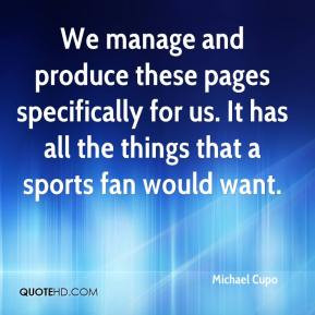 ... pages specifically for us. It has all the things that a sports fan