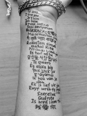 Love You Tattoo Written In Different Languages Thats So Dope If