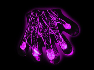 Glow in the dark gloves-Veins print