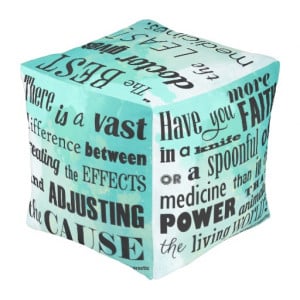 Inspirational Chiropractic Quotes Cube Pouf