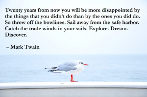 Twenty years from now you will be more disappointed by the things that ...