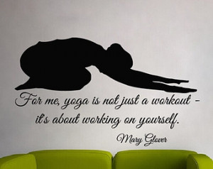 Yoga Wall Quotes Working on Yoursel f Wall Decals Vinyl Sticker Decal ...