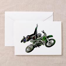 Freestyling on a dirt bike Greeting Cards (Package for
