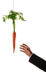 carrot dangling on a string
