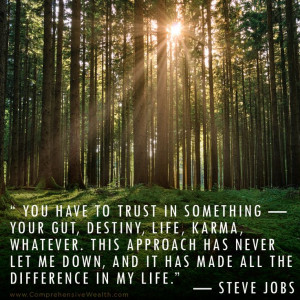 You have to trust in something — your gut, destiny, life, karma ...