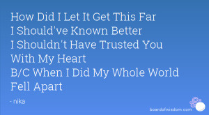 Should Have Known Better Quotes