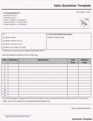 Free Word and Excel Quotation Templates Formats Download