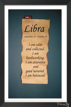 LIBRA ZODIAC Parchment Astrological quote saying