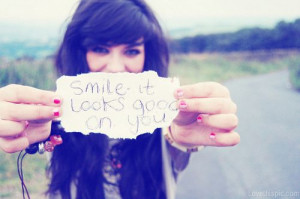 Smile quotes girl outdoors happy smile notes