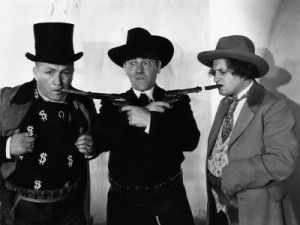 The Three Stooges (Moe, Larry, Curly) in a publicity still from Phony ...