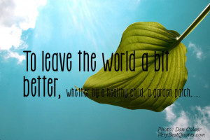 Success quotes - To leave the world a bit better