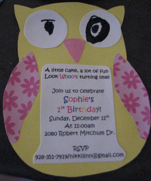 Owl Birthday Invitation - Christy!