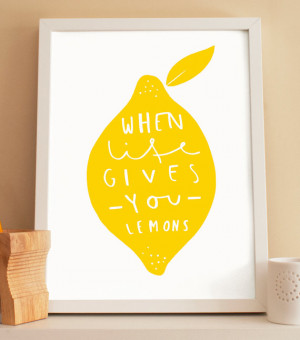 Kitchen Lemon Print plus 24 more lemon recipes, quotes and ideas