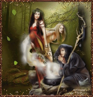 The triple goddess of the moon. Maid, mother, crone.