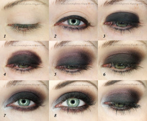 pink and black eye makeup