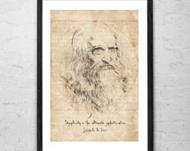 Da Vinci Quote, Drawing - Wall Art Poster - Fine Art Print for ...