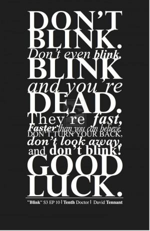 Dont Blink Doc who poster - dont blink