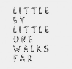 Little by little one walks far