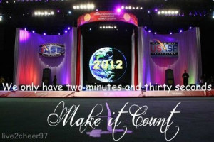 We only have two minutes and thirty seconds. Make it count!