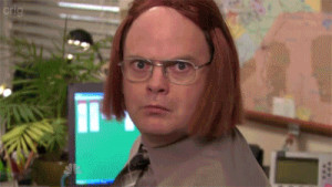 lol, wigs, wig, joke, funny, comedy, dwight schrute, the office