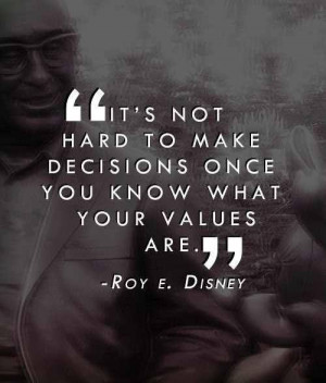 Roy E. Disney “Values” Quote