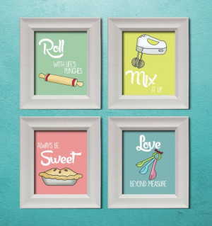 Sweet Quotes Kitchen Art (Printables) 8x10 Set | Wall Print | Kitchen ...