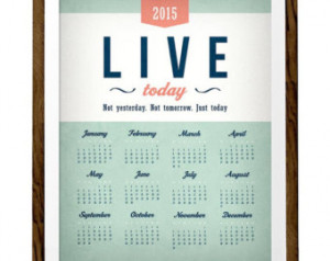 2015 Calendar print. Wall calendar Mint Calendar 2015 Quote print 2015 ...
