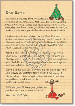 Dear Santa Naughty Letter Christmas Card