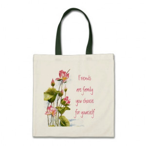 Vintage - Pink Water Lilies & Friends Quote Tote Bags