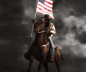 cowboy with flag Image