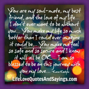 you are my soul mate my best friend and the love of my life i don t ...