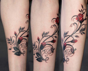 See more Growing rose with buds tattoos on arm