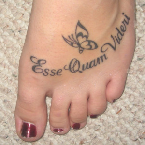 Cute Foot Tattoo Designs for Girls butterfly