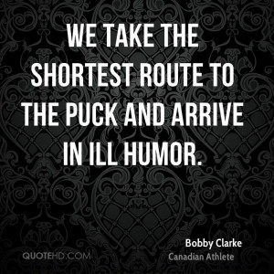 We take the shortest route to the puck and arrive in ill humor.