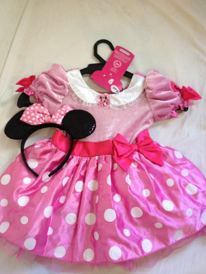 Fantasia Oficial Disney Minnie Mouse Vestido Rosa 2 A 3 Anos