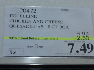 Excel Line Chicken amp Cheese Quesadillas