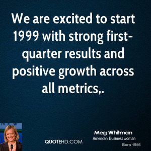 We are excited to start 1999 with strong first-quarter results and ...