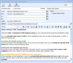 QuoteWerks Built-in Email