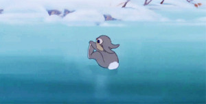 Thumper Happy On Ice In Bambi Gif