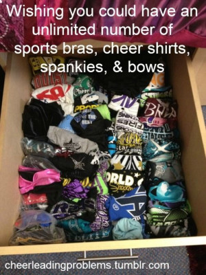 ... cheerleading drawer. LOL (Yes, she has a drawer that's just cheer