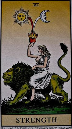 ... instead of lion? I like the woman riding the lion & the sun & moon
