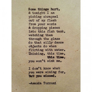 Shrapnel. Typewriter poem by Amanda Torroni