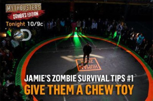 mythbusters zombie survival tips #1