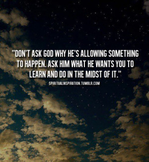 learn the lessons God is showing you