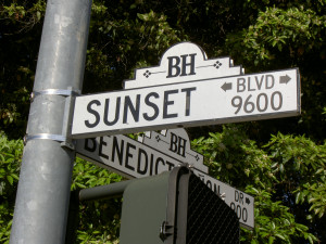 Letrero de Sunset Boulevard.