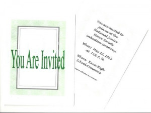 Invitation to her National Junior Honor Society Induction Ceremony.